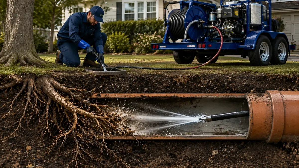 Tree Root Removal with Hydro Jetting in Foothill Ranch